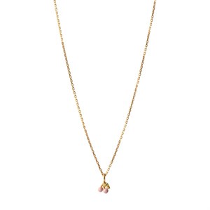 Enamel - Cherry Light Pink halskæde i forgyldt sølv